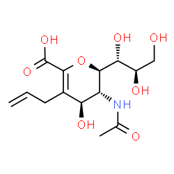 ChemSpider 2D Image | 5-Acetamido-2,6-anhydro-3,5-dideoxy-3-C-(prop-2'-enyl)-D-glycero-D-galacto-non-2-enonic acid | C14H21NO8