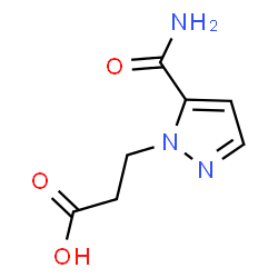ChemSpider 2D Image | 3-(5-carbamoylpyrazol-1-yl)propanoic acid | C7H9N3O3