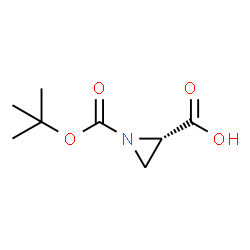 ChemSpider 2D Image | (2S)-1-{[(2-Methyl-2-propanyl)oxy]carbonyl}-2-aziridinecarboxylic acid | C8H13NO4