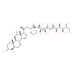 ChemSpider 2D Image | (2R,3S,4R,5R,2'S,3'R,4'R,5'R)-N,N'-[({(4S)-4-[(3R,5S,8R,9S,10S,12S,13R,14R,17S)-3,12-Dihydroxy-10,13-dimethylhexadecahydro-1H-cyclopenta[a]phenanthren-17-yl]pentanoyl}imino)di-3,1-propanediyl]bis(2,3,
4,5,6-pentahydroxyhexanamide) | C42H75N3O15