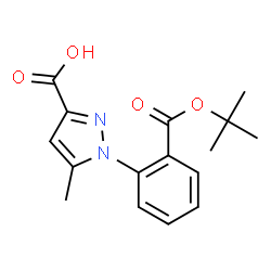 ChemSpider 2D Image | 1-{2-[(tert-Butoxy)carbonyl]phenyl}-5-methyl-1H-pyrazole-3-carboxylic acid | C16H18N2O4