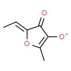 ChemSpider 2D Image | (5Z)-5-Ethylidene-2-methyl-4-oxo-4,5-dihydro-3-furanolate | C7H7O3