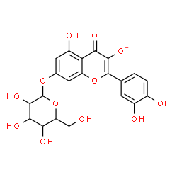 ChemSpider 2D Image | 2-(3,4-Dihydroxyphenyl)-7-(hexopyranosyloxy)-5-hydroxy-4-oxo-4H-chromen-3-olate | C21H19O12