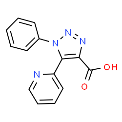 ChemSpider 2D Image | 1-Phenyl-5-(2-pyridinyl)-1H-1,2,3-triazole-4-carboxylic acid | C14H10N4O2