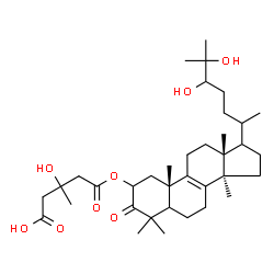 ChemSpider 2D Image | 5-{[(5xi,17xi,20xi)-24,25-Dihydroxy-3-oxolanost-8-en-2-yl]oxy}-3-hydroxy-3-methyl-5-oxopentanoic acid | C36H58O8