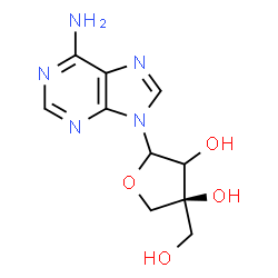 ChemSpider 2D Image | (4S)-2-(6-Amino-9H-purin-9-yl)-4-(hydroxymethyl)tetrahydro-3,4-furandiol | C10H13N5O4