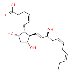 ChemSpider 2D Image | (4Z)-6-{(1R,2R,3R,5S)-3,5-Dihydroxy-2-[(1E,3S,5Z,8Z)-3-hydroxy-1,5,8-undecatrien-1-yl]cyclopentyl}-4-hexenoic acid | C22H34O5