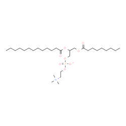 ChemSpider 2D Image | 3-(Nonanoyloxy)-2-(tridecanoyloxy)propyl 2-(trimethylammonio)ethyl phosphate | C30H60NO8P