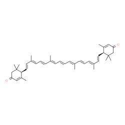 ChemSpider 2D Image | (6R,6'R)-4,4'-Didehydro-6,6'-dihydro-beta,beta-carotene-3,3'-dione | C40H52O2