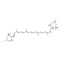 ChemSpider 2D Image | (3S,3'R,6R,6'R)-3,3',6-Trihydroxy-4',18-didehydro-6,6',7,8-tetrahydro-beta,beta-caroten-8-one | C40H56O4