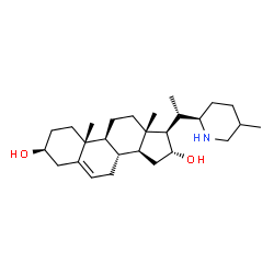 ChemSpider 2D Image | (3beta,16alpha,20S)-20-[(2R)-5-Methyl-2-piperidinyl]pregn-5-ene-3,16-diol | C27H45NO2