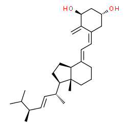 ChemSpider 2D Image | (1S,3R,5Z,7E,22E,24S)-9,10-Secoergosta-5,7,10,22-tetraene-1,3-diol | C28H44O2
