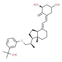 ChemSpider 2D Image | (1R,3S,5Z)-5-[(2E)-2-{(1R,3aS,7aR)-1-[(2R)-1-{[3-(2-Hydroxy-2-propanyl)phenyl]sulfanyl}-2-propanyl]-7a-methyloctahydro-4H-inden-4-ylidene}ethylidene]-4-methylene-1,3-cyclohexanediol (non-preferred nam
e) | C31H44O3S
