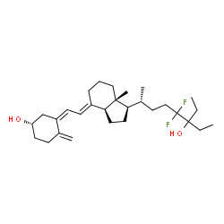 ChemSpider 2D Image | (1S,3Z)-3-{(2E)-2-[(1R,3aS,7aR)-1-(6-Ethyl-5,5-difluoro-6-hydroxy-2-octanyl)-7a-methyloctahydro-4H-inden-4-ylidene]ethylidene}-4-methylenecyclohexanol | C29H46F2O2