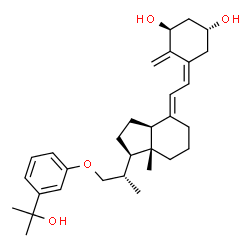 ChemSpider 2D Image | (1R,3S,5Z)-5-{(2E)-2-[(1R,3aS,7aR)-1-{1-[3-(2-Hydroxy-2-propanyl)phenoxy]-2-propanyl}-7a-methyloctahydro-4H-inden-4-ylidene]ethylidene}-4-methylene-1,3-cyclohexanediol | C31H44O4