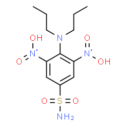 ChemSpider 2D Image | 4-(dipropylamino)-3,5-bis[hydroxy(oxo)-$l^{4}-azanyl]benzenesulfonamide | C12H20N4O6S