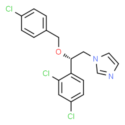 ChemSpider 2D Image | 1-[(2S)-2-[(4-Chlorobenzyl)oxy]-2-(2,4-dichlorophenyl)ethyl]-1H-imidazole | C18H15Cl3N2O