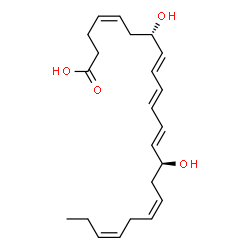 ChemSpider 2D Image | (4Z,7S,8E,10E,12E,14S,16Z,19Z)-7,14-Dihydroxy-4,8,10,12,16,19-docosahexaenoic acid | C22H32O4