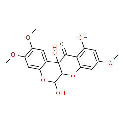 ChemSpider 2D Image | 6,11,12a-Trihydroxy-2,3,9-trimethoxy-6a,12a-dihydrochromeno[3,4-b]chromen-12(6H)-one | C19H18O9