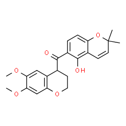ChemSpider 2D Image | (6,7-Dimethoxy-3,4-dihydro-2H-chromen-4-yl)(5-hydroxy-2,2-dimethyl-2H-chromen-6-yl)methanone | C23H24O6