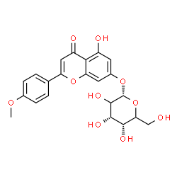 ChemSpider 2D Image | 5-Hydroxy-2-(4-methoxyphenyl)-4-oxo-4H-chromen-7-yl alpha-L-erythro-hexopyranoside | C22H22O10