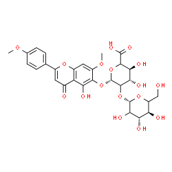ChemSpider 2D Image | 5-Hydroxy-7-methoxy-2-(4-methoxyphenyl)-4-oxo-4H-chromen-6-yl 2-O-beta-D-threo-hexopyranosyl-beta-D-threo-hexopyranosiduronic acid | C29H32O17