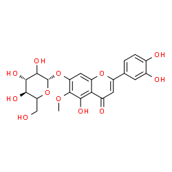 ChemSpider 2D Image | 2-(3,4-Dihydroxyphenyl)-5-hydroxy-6-methoxy-4-oxo-4H-chromen-7-yl beta-D-threo-hexopyranoside | C22H22O12