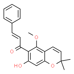 ChemSpider 2D Image | (2E)-1-(7-Hydroxy-5-methoxy-2,2-dimethyl-2H-chromen-6-yl)-3-phenyl-2-propen-1-one | C21H20O4