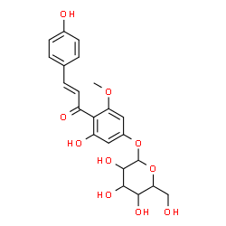 ChemSpider 2D Image | 3-Hydroxy-4-[(2E)-3-(4-hydroxyphenyl)-2-propenoyl]-5-methoxyphenyl hexopyranoside | C22H24O10