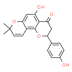 ChemSpider 2D Image | 5-Hydroxy-2-(4-hydroxyphenyl)-8,8-dimethyl-2,3-dihydro-4H,8H-pyrano[2,3-f]chromen-4-one | C20H18O5