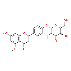 ChemSpider 2D Image | 4-(7-Hydroxy-5-methoxy-4-oxo-3,4-dihydro-2H-chromen-2-yl)phenyl beta-D-threo-hexopyranoside | C22H24O10