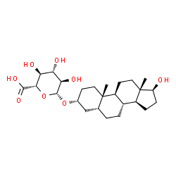 ChemSpider 2D Image | (3alpha,5beta,17beta)-17-Hydroxyandrostan-3-yl beta-D-glucopyranosiduronic acid | C25H40O8