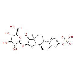 ChemSpider 2D Image | (16alpha,17beta)-17-Hydroxy-3-(sulfooxy)estra-1(10),2,4-trien-16-yl beta-D-glucopyranosiduronic acid | C24H32O12S