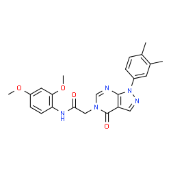ChemSpider 2D Image | N-(2,4-dimethoxyphenyl)-2-[1-(3,4-dimethylphenyl)-4-oxo-5-pyrazolo[3,4-d]pyrimidinyl]acetamide | C23H23N5O4
