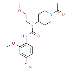 ChemSpider 2D Image | 1-(1-Acetyl-4-piperidinyl)-3-(2,4-dimethoxyphenyl)-1-(2-methoxyethyl)urea | C19H29N3O5