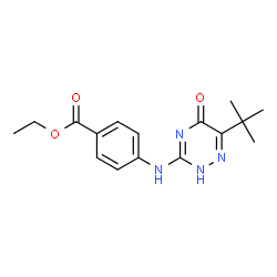 ChemSpider 2D Image | Ethyl 4-[(6-tert-butyl-5-hydroxy-1,2,4-triazin-3-yl)amino]benzoate | C16H20N4O3