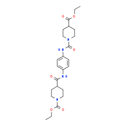 ChemSpider 2D Image | Ethyl 4-{[4-({[4-(ethoxycarbonyl)-1-piperidinyl]carbonyl}amino)phenyl]carbamoyl}-1-piperidinecarboxylate | C24H34N4O6