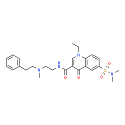 ChemSpider 2D Image | 6-(Dimethylsulfamoyl)-1-ethyl-N-{2-[methyl(2-phenylethyl)amino]ethyl}-4-oxo-1,4-dihydro-3-quinolinecarboxamide | C25H32N4O4S