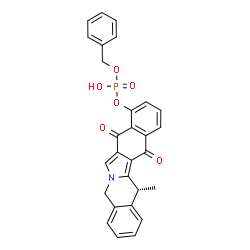 ChemSpider 2D Image | Benzyl (14R)-14-methyl-8,13-dioxo-5,8,13,14-tetrahydrobenzo[5,6]isoindolo[2,1-b]isoquinolin-9-yl hydrogen phosphate | C28H22NO6P