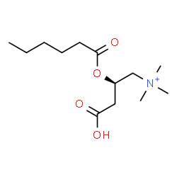 ChemSpider 2D Image | (2R)-3-Carboxy-2-(hexanoyloxy)-N,N,N-trimethyl-1-propanaminium | C13H26NO4