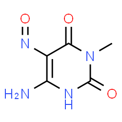 ChemSpider 2D Image | 6-Amino-3-methyl-5-nitroso-2,4(1H,3H)-pyrimidinedione | C5H6N4O3