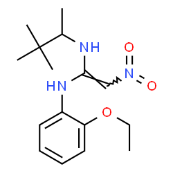 ChemSpider 2D Image | (E)-N-(3,3-Dimethyl-2-butanyl)-N'-(2-ethoxyphenyl)-2-nitro-1,1-ethenediamine | C16H25N3O3