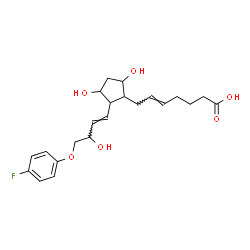 ChemSpider 2D Image | (5E)-7-{2-[(1E)-4-(4-Fluorophenoxy)-3-hydroxy-1-buten-1-yl]-3,5-dihydroxycyclopentyl}-5-heptenoic acid | C22H29FO6