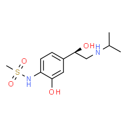 ChemSpider 2D Image | N-{2-Hydroxy-4-[(1R)-1-hydroxy-2-(isopropylamino)ethyl]phenyl}methanesulfonamide | C12H20N2O4S