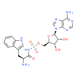 ChemSpider 2D Image | 5'-O-(L-Tryptophylsulfamoyl)adenosine | C21H24N8O7S
