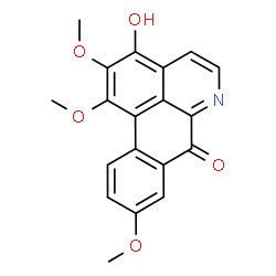 ChemSpider 2D Image | 3-Hydroxy-1,2,9-trimethoxy-7H-dibenzo[de,g]quinolin-7-one | C19H15NO5