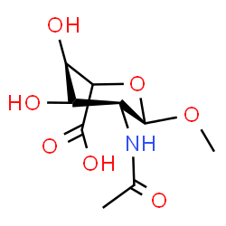ChemSpider 2D Image | Methyl 2-acetamido-2-deoxy-alpha-L-threo-hexopyranosiduronic acid | C9H15NO7