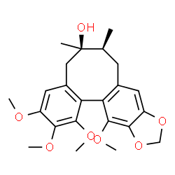 ChemSpider 2D Image | (6R,7S)-1,2,3,13-Tetramethoxy-6,7-dimethyl-5,6,7,8-tetrahydrobenzo[3',4']cycloocta[1',2':4,5]benzo[1,2-d][1,3]dioxol-6-ol | C23H28O7