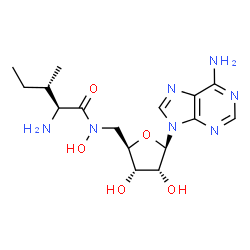 ChemSpider 2D Image | 5'-Deoxy-5'-[hydroxy(L-isoleucyl)amino]adenosine | C16H25N7O5