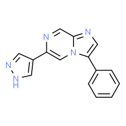 ChemSpider 2D Image | 3-Phenyl-6-(1H-pyrazol-4-yl)imidazo[1,2-a]pyrazine | C15H11N5